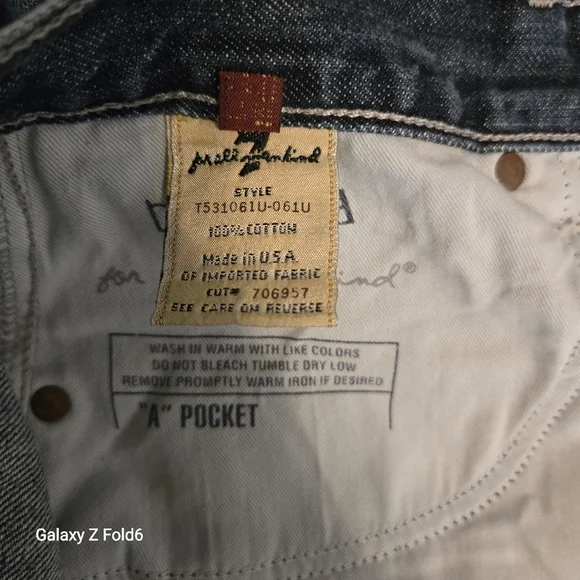 7 For All Mankind Men’s Relaxed Fit Jeans 32x32 Button Fly A Pocket T531061U USA - Picture 5 of 9